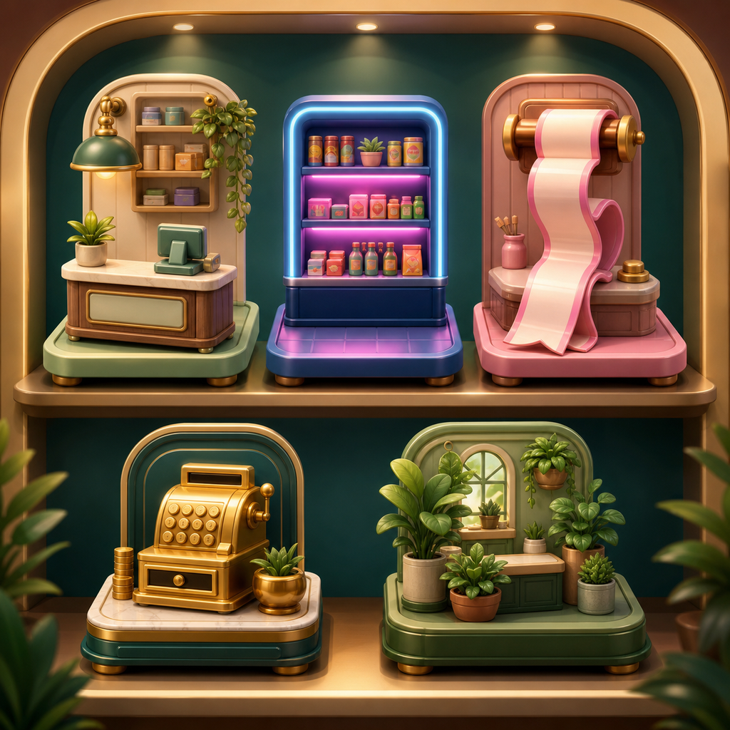Vybodega style shelf artwork